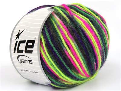 4x100gr. WOOL VARICOLOR WORSTED Yün, Akrilik Mor, Fuşya, Yeşil Tonları Kışlık, Yün, Batik Desenli, Worsted, Akrilik