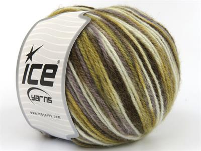 4x100gr. WOOL VARICOLOR WORSTED Yün, Akrilik Beyaz, Kahverengi Tonları Kışlık, Yün, Batik Desenli, Worsted, Akrilik