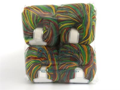 4x100gr. WOOL VARICOLOR WORSTED Yün, Akrilik Sarı, Yeşil Tonları, Bakır, Gri Tonları Kışlık, Yün, Batik Desenli, Worsted, Akrilik