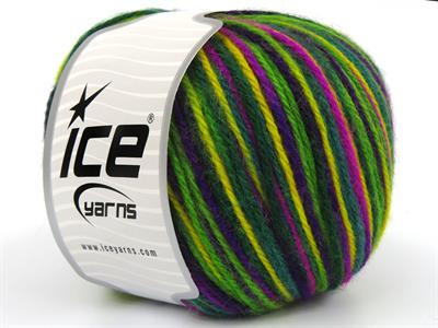 4x100gr. WOOL VARICOLOR WORSTED Yün, Akrilik Sarı, Yeşil Tonları, Mor Tonları Kışlık, Yün, Batik Desenli, Worsted, Akrilik