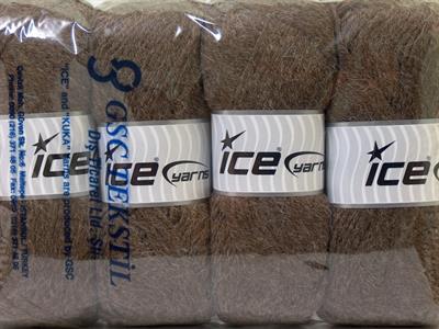 Lot of 4 x 100gr Skeins Ice Yarns ZERDA ALPACA (30% Alpaca 70% Dralon) Yarn Brown