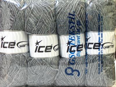 Lot of 4 x 100gr Skeins Ice Yarns ZERDA ALPACA (30% Alpaca 70% Dralon) Yarn Grey