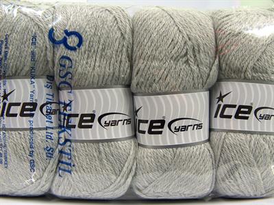 Lot of 4 x 100gr Skeins Ice Yarns ZERDA ALPACA (30% Alpaca 70% Dralon) Yarn Light Grey