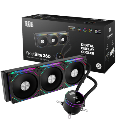 Dragos FrostBite 360 Intel-AMD 360MM Isı Göstergeli ARGB Siyah Sıvı Soğutucu