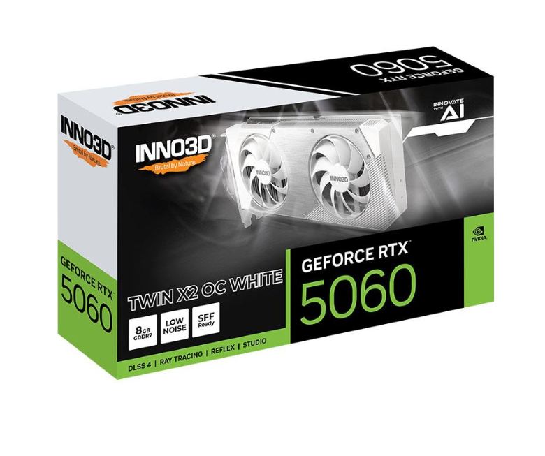 INNO 3D GEFORCE RTX 5060 TWIN X2 OC WHİTE 8GB GDDR7 128 BİT DLSS EKRAN KARTI