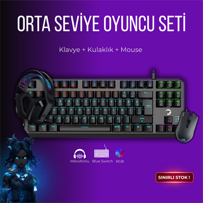 LOGİTECH G335 KULAKLIK+GAMEPOWER KLAVYE+CORSAİR MOUSE/OYUNCU SETİ