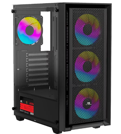 PowerBoost PB-P802AB 650W 80+ Bronze Tempered Glass USB 3.0 Mesh RGB ATX Siyah Kasa
