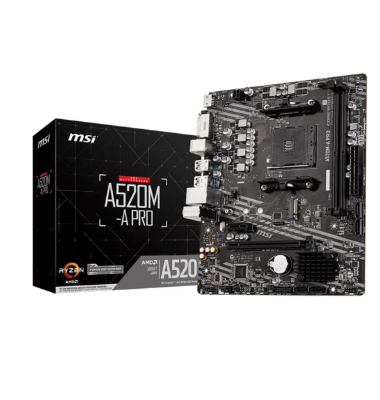 MSI A520M-A PRO AMD 520 SOKET AM4 DDR4 4600 MHZ (OC) M.2 ANAKART