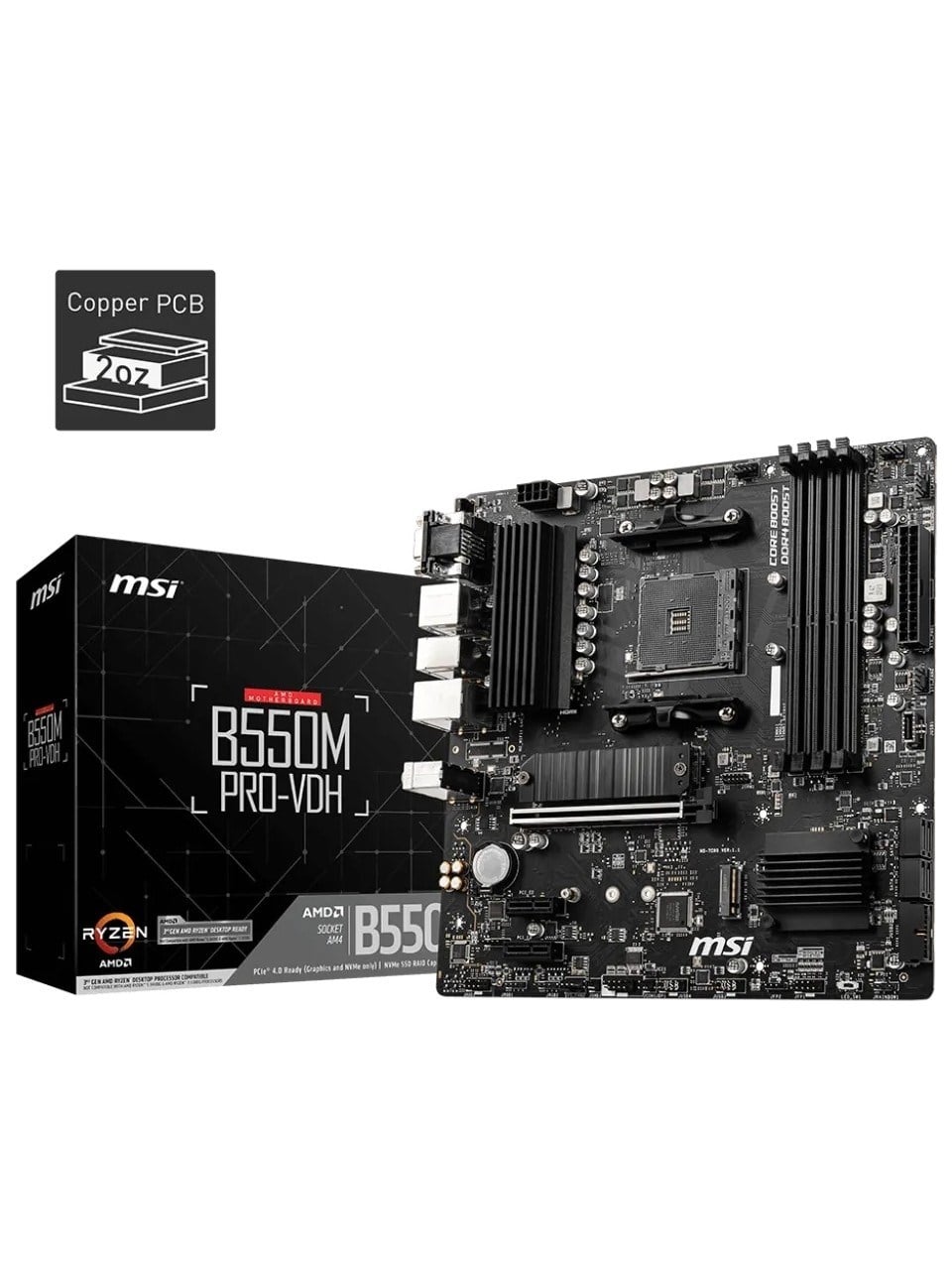 MSI B550M PRO-VDH AMD AM4 DDR4 Micro ATX Anakart
