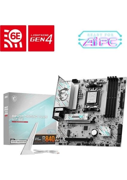 MSI B840M Gaming Plus WIFI6E AMD AM5 DDR5 Micro ATX Anakart
