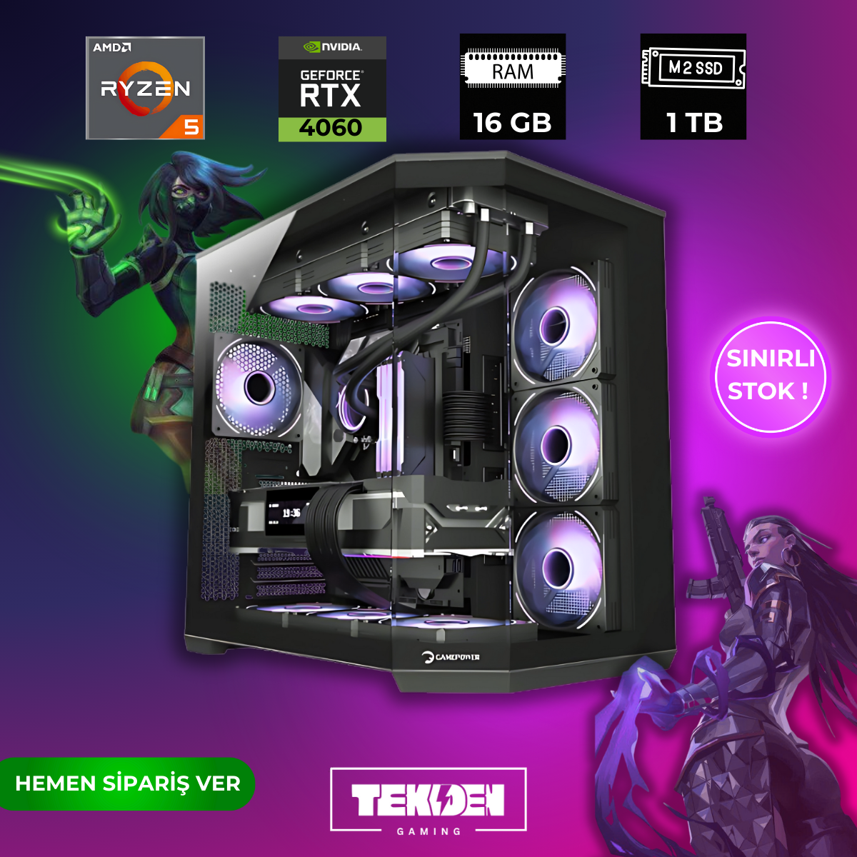 RYZEN 5 5600X / RTX 4060 / 16 GB RAM 
