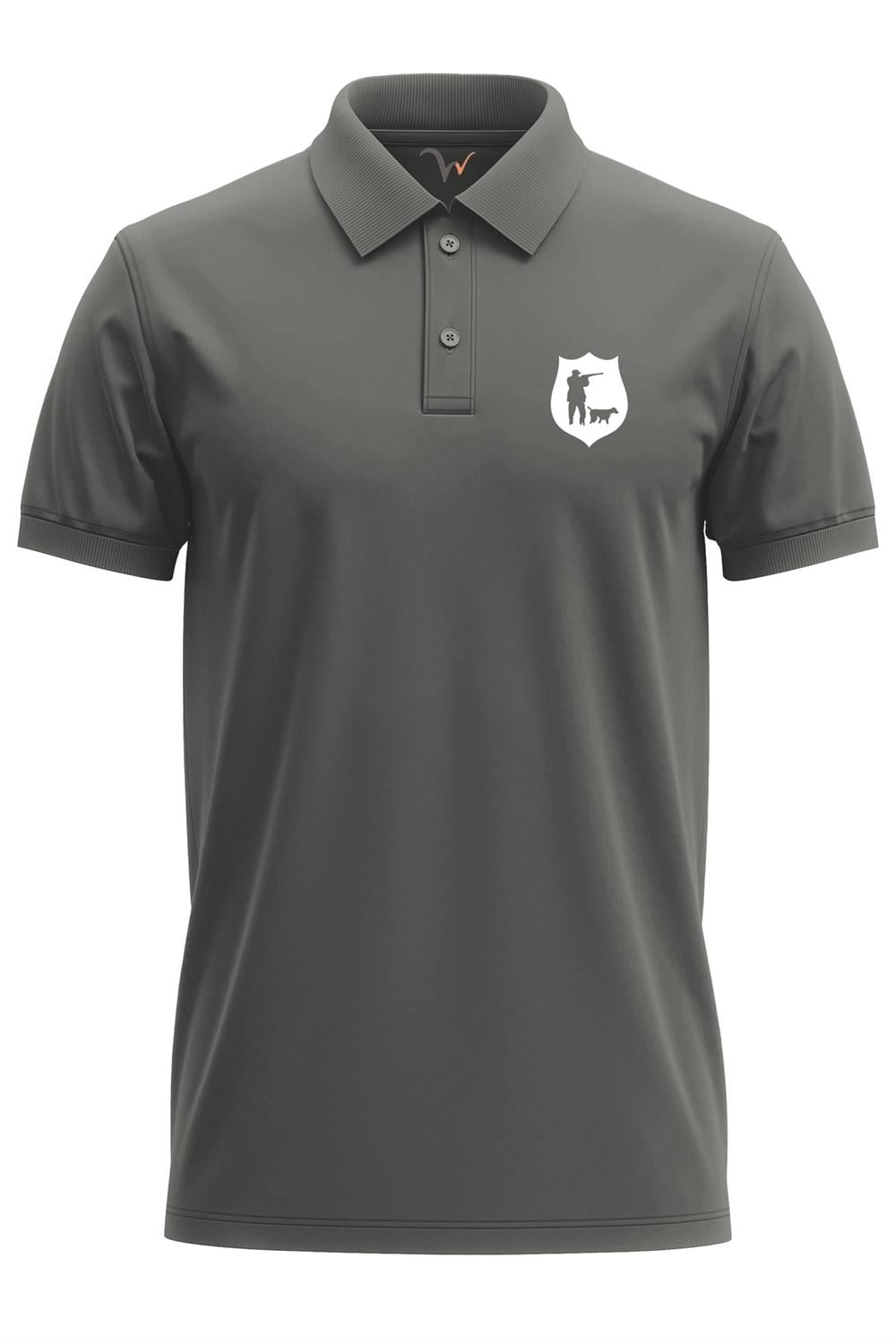 Avcılık Hunter Avcı Ve Köpeği Tasarım Baskılı Vahşi Yaşam %100 Pamuk Regular Fit Polo T-Shirt - Antrasit