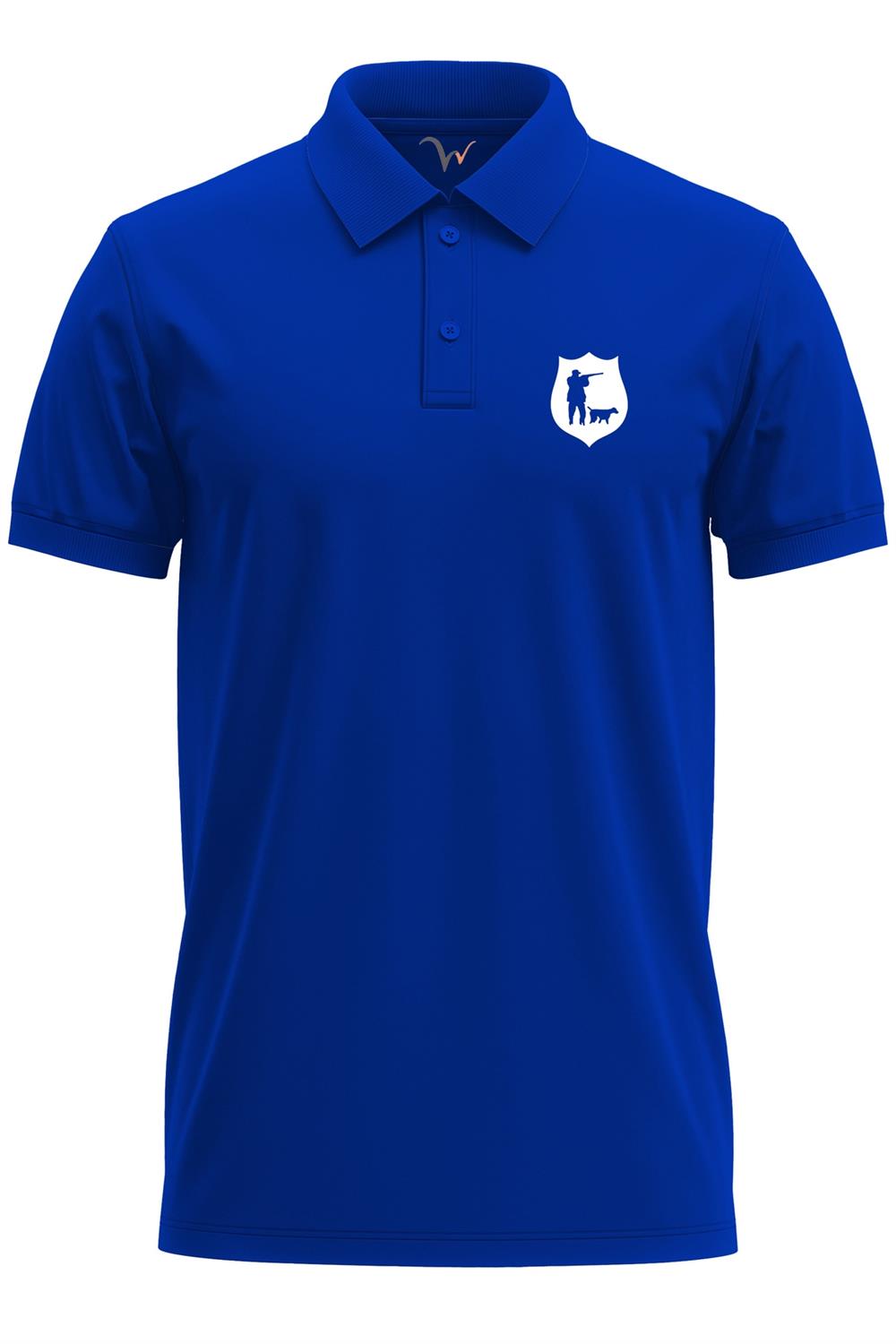Avcılık Hunter Avcı Ve Köpeği Tasarım Baskılı Vahşi Yaşam %100 Pamuk Regular Fit Polo T-Shirt - Mavi