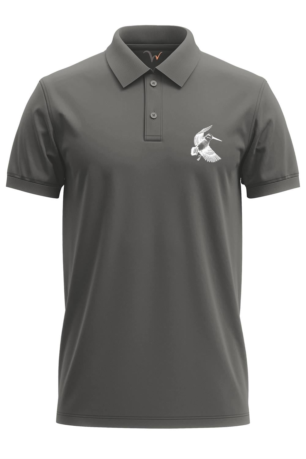 Avcılık Hunter Çulluk Avcılığı Tasarım Baskılı Çulluk Avı %100 Pamuk Regular Fit Polo Yaka T-Shirt - Antrasit