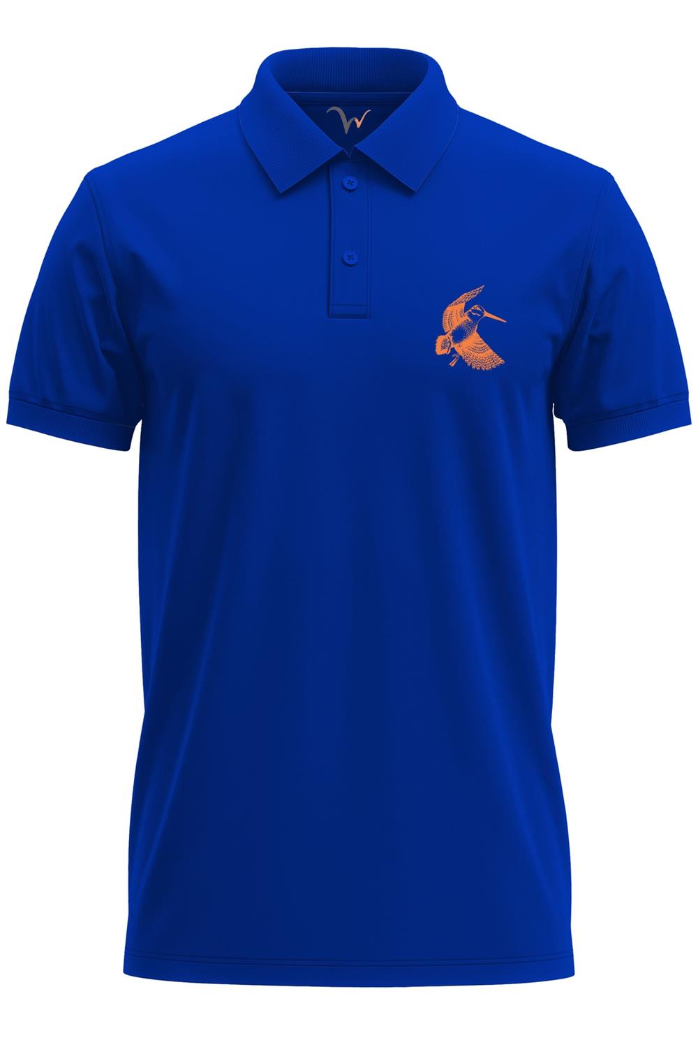 Avcılık Hunter Çulluk Avcılığı Tasarım Baskılı Çulluk Avı %100 Pamuk Regular Fit Polo Yaka T-Shirt - Mavi