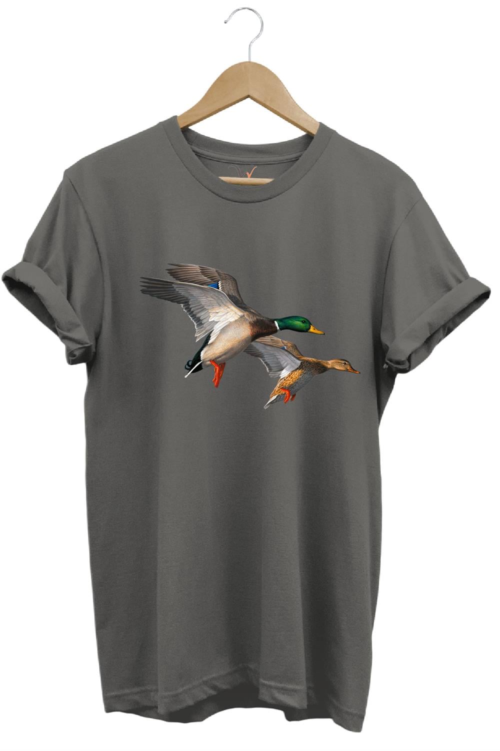 Avcılık Hunting Ördek Avı Baskılı %100 Pamuk Regular Fit T-Shirt - Antrasit