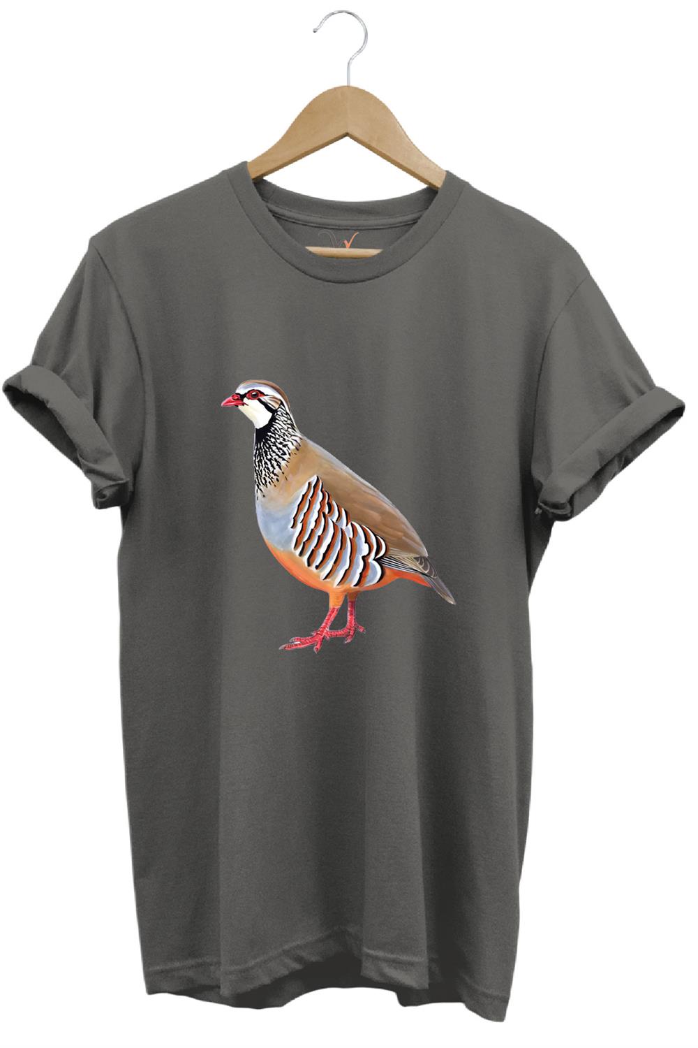 Avcılık Keklik Avcılığı Keklik Kuşu Baskılı Regular Fit %100 Pamuk T-Shirt - Antrasit