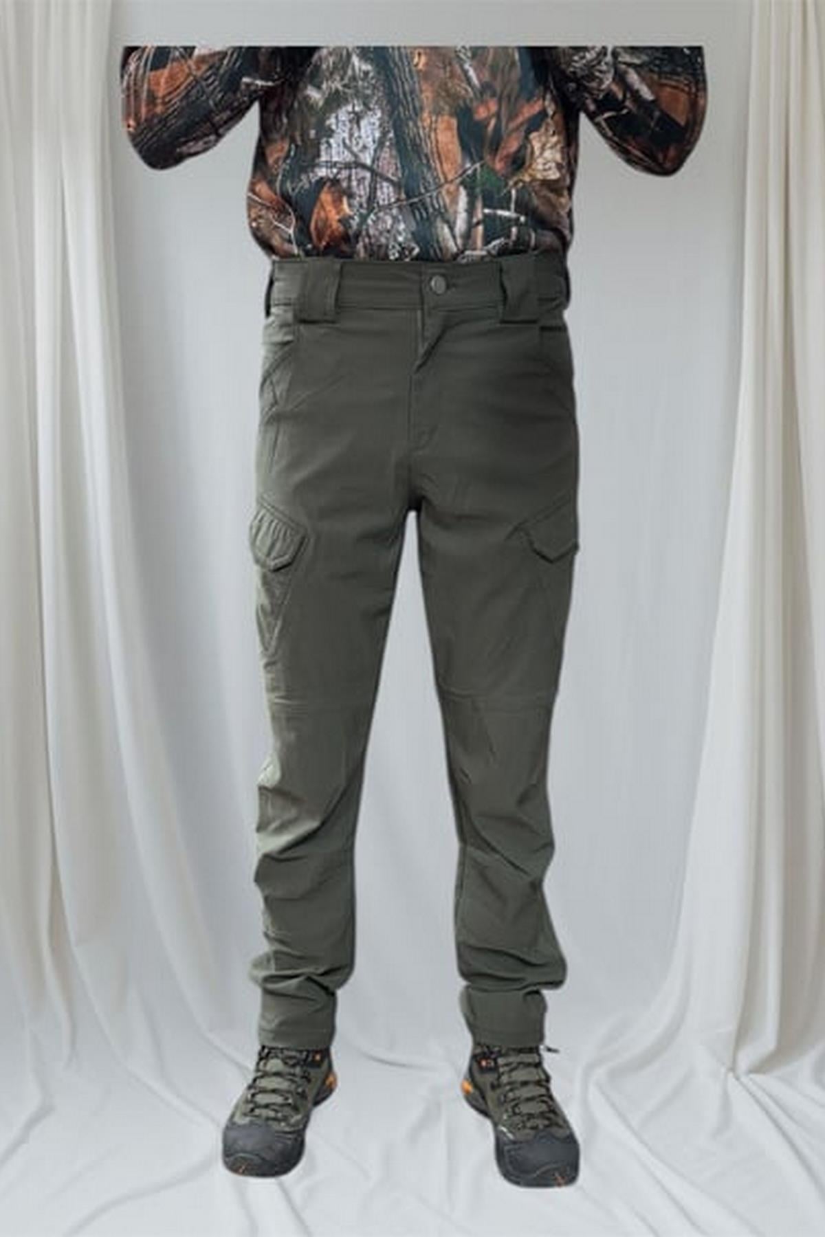 Avcilik Traki̇ng Tacti̇cal Outdoor Li̇krali Su İti̇ci̇ Pantolon Wi̇di̇ Hunter En-Boy Likralı Taktik Trekking Pantolon
