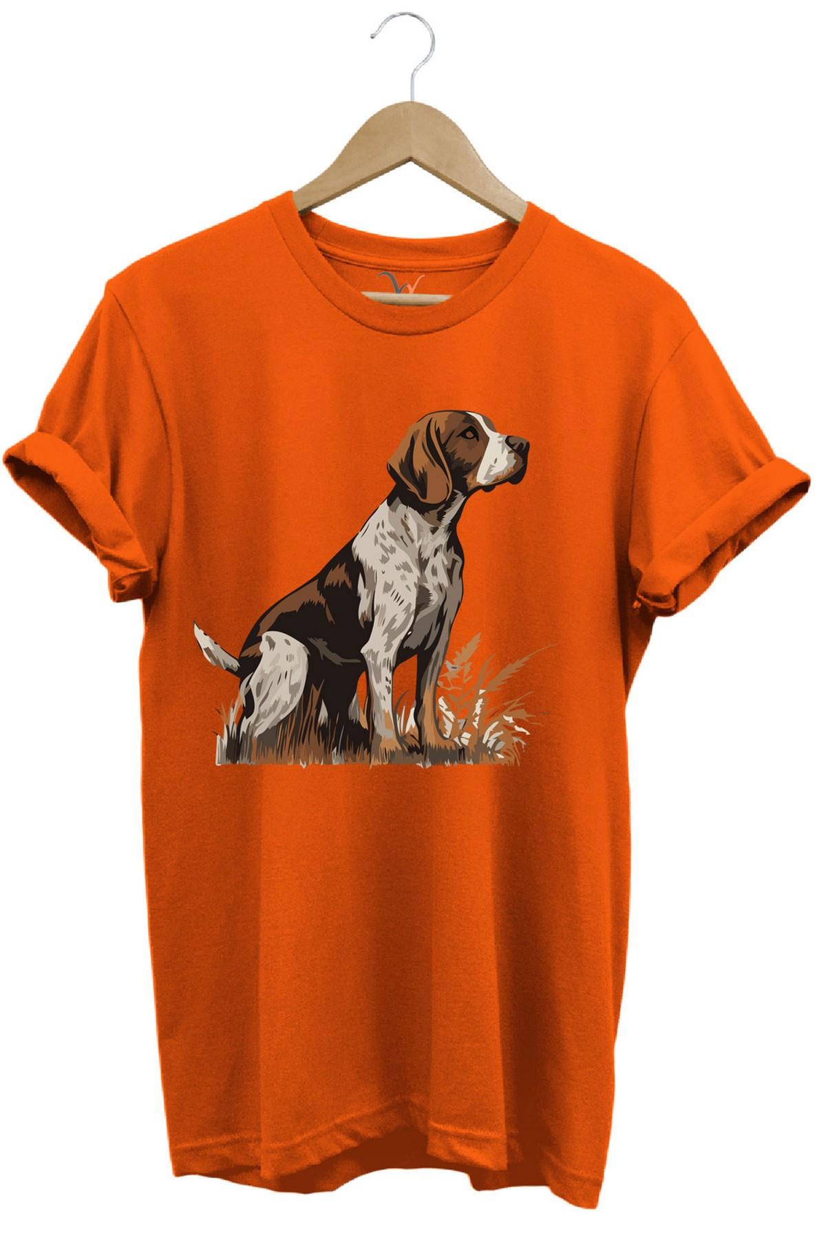 Widi Beagle Av Köpeği Baskılı Avcılık Tshirt Turuncu