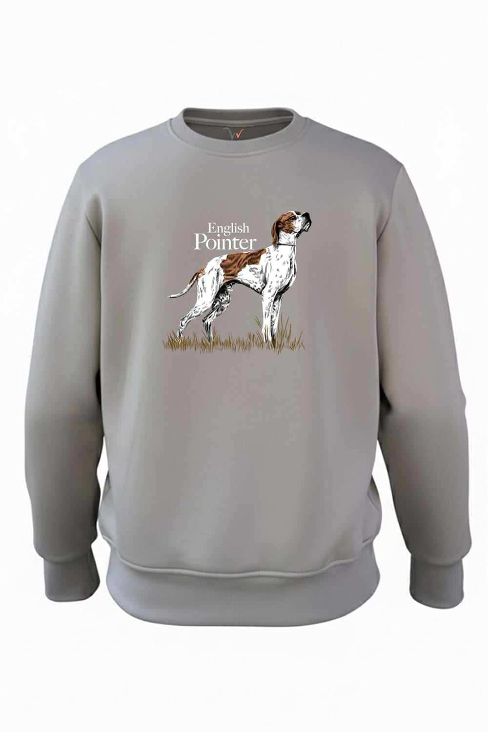 Hunting Avcılık English Pointer Av Köpeği Baskılı Regular Fit 3 İplik Şardonlu %100 Pamuk Sweatshirt - Antrasit