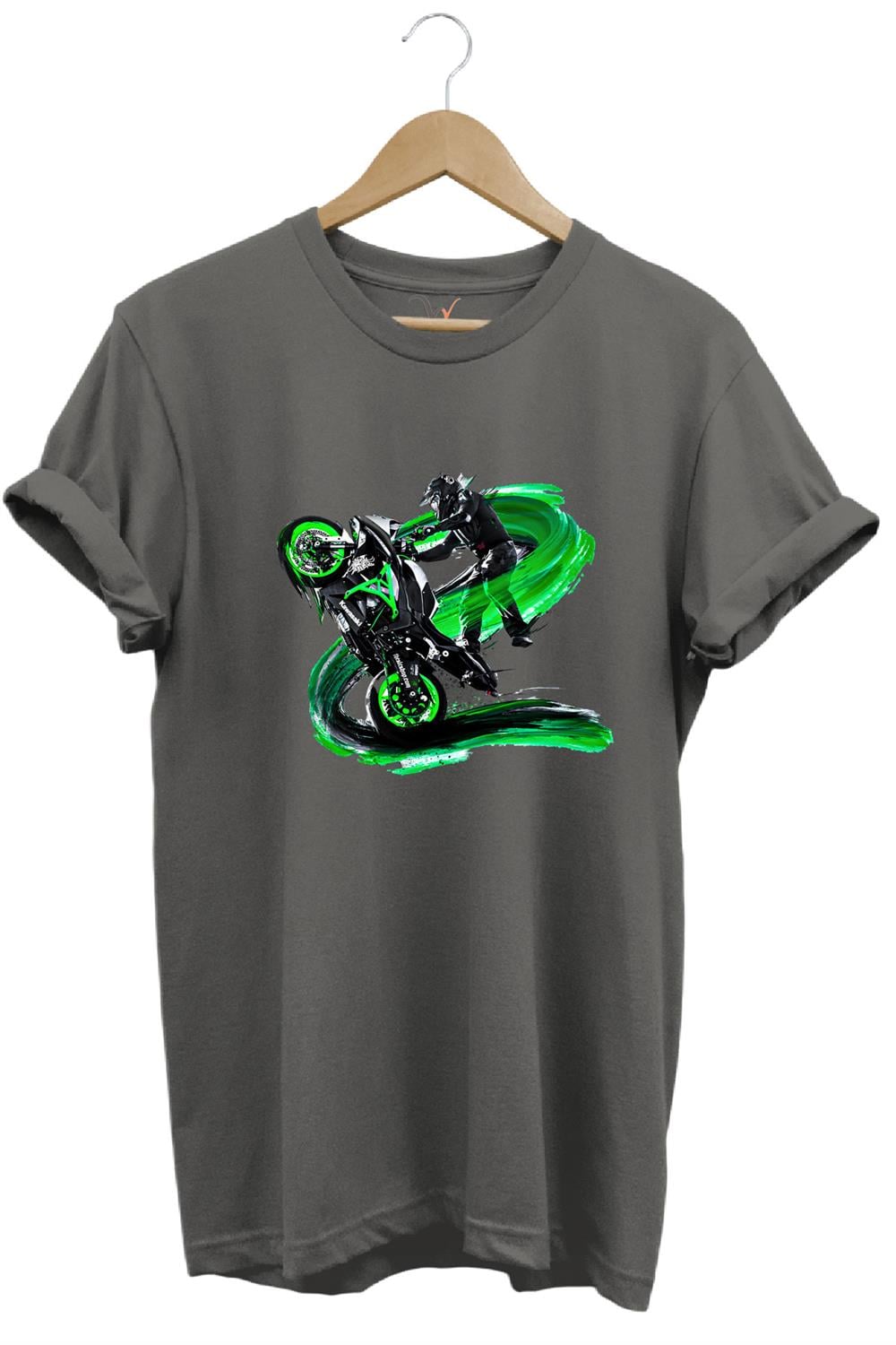 Motorsiklet Motorcu Özel Yaz Tasarımlı Ride On Summer Regular Fit %100 Pamuk T-Shirt - Antrasit