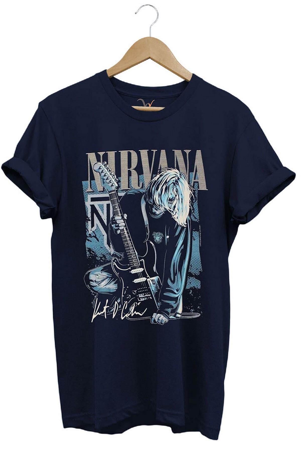 Widi Nirvana Poster Baskılı Rock Grubu Lacivert