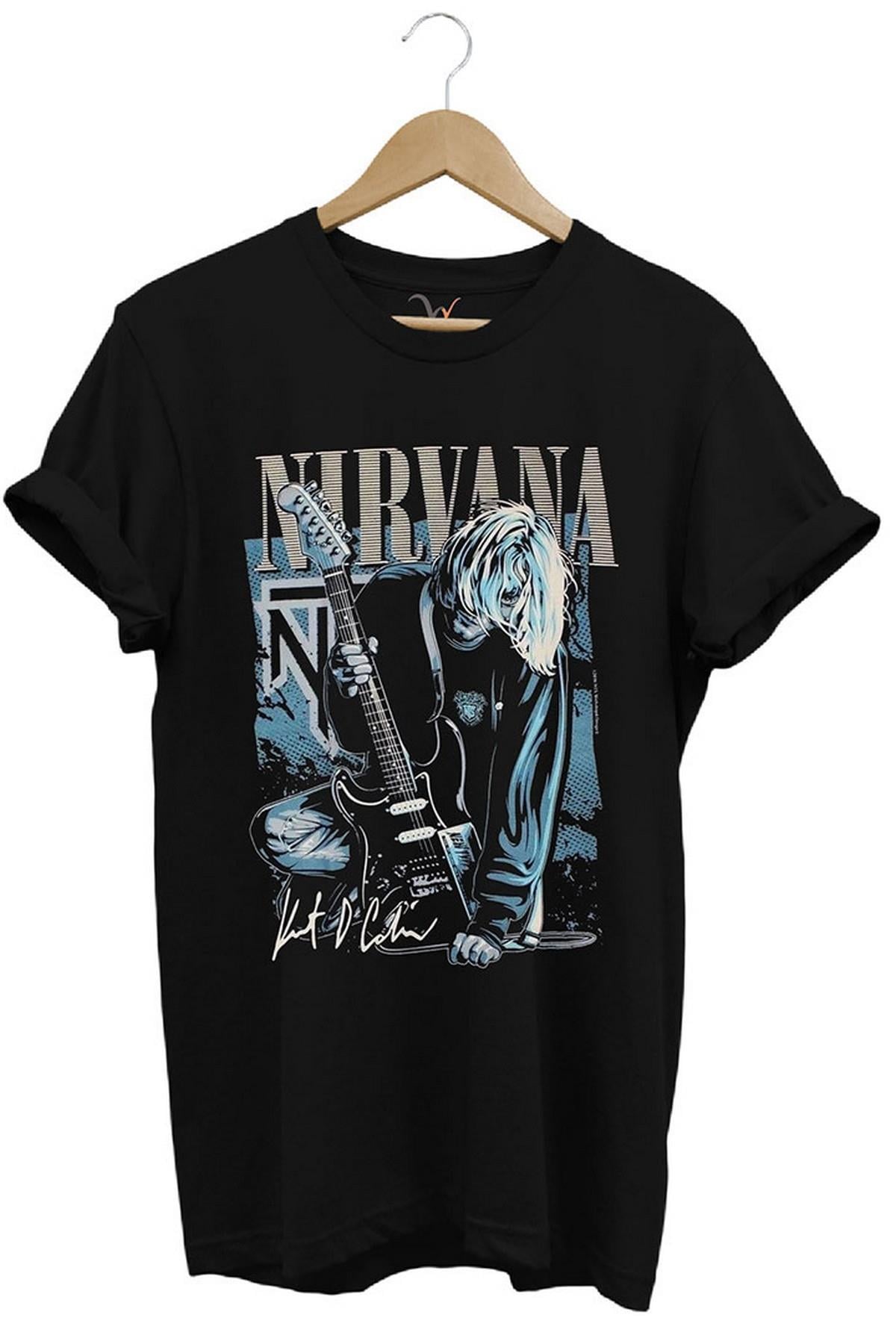 Widi Nirvana Poster Baskılı Rock Grubu Siyah