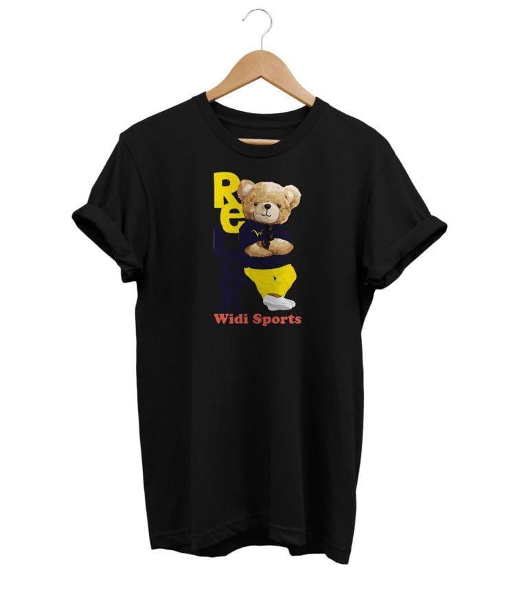 Relax Sarı Ayıcık Baskılı T-Shirt Siyah