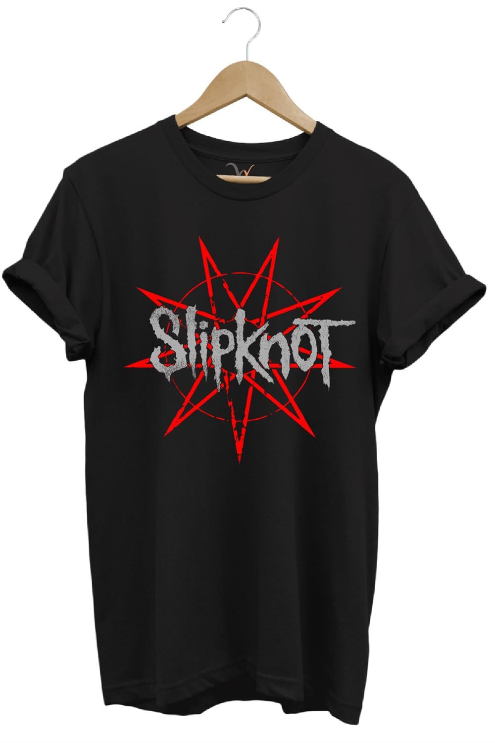 Slipknot Rock Metal Müzik Grubu Stars Baskılı Regular Fit T-Shirt - Siyah
