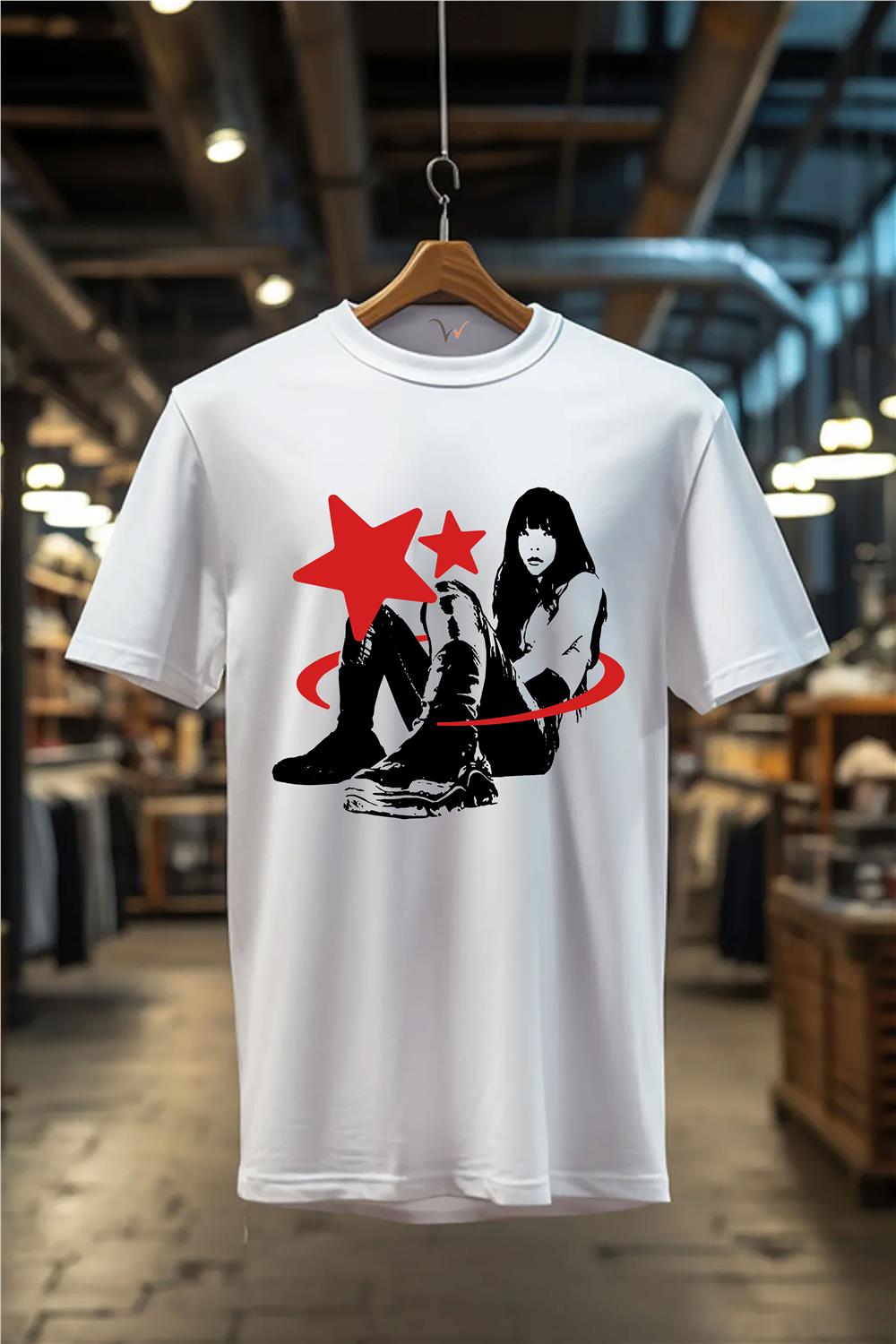 Unisex Retro Streetwear Baskılı Vintage %100 Pamuk Regular Fit Bisiklet Yaka T-Shirt - Beyaz
