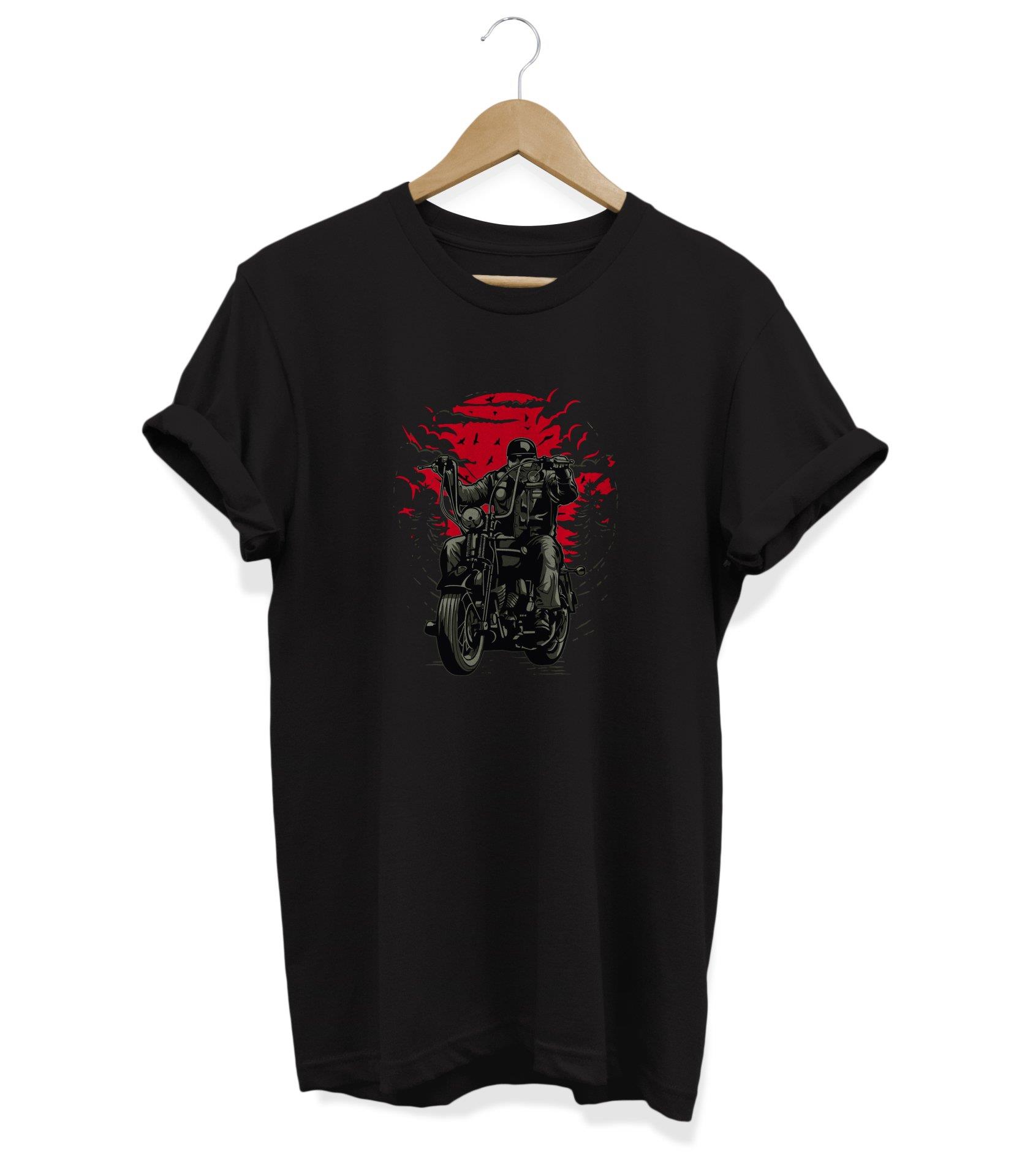 Wdi Harley Baskılı T-Shirt Siyah