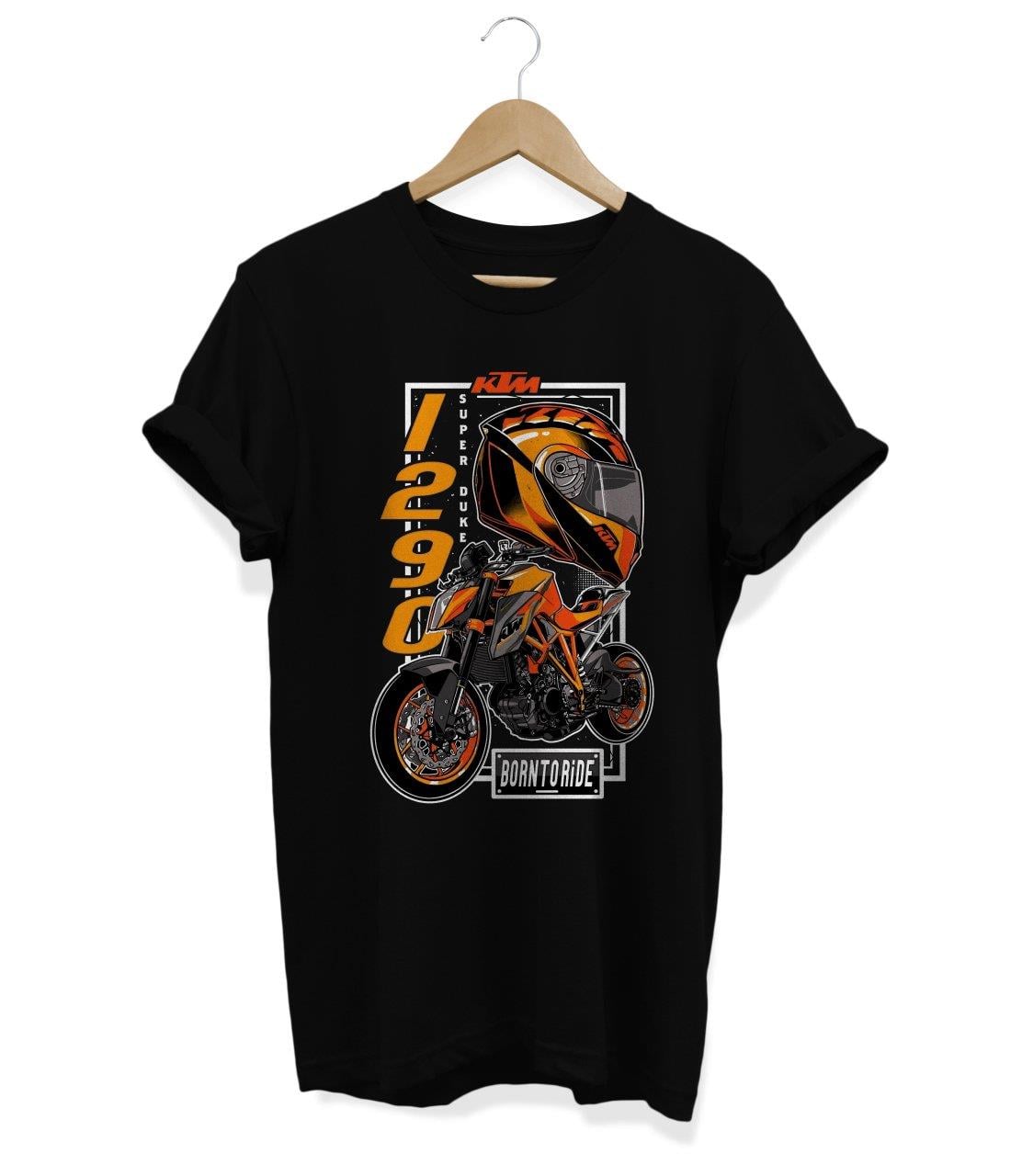 Widi 1920 Born To Ride Baskılı T-Shirt Siyah