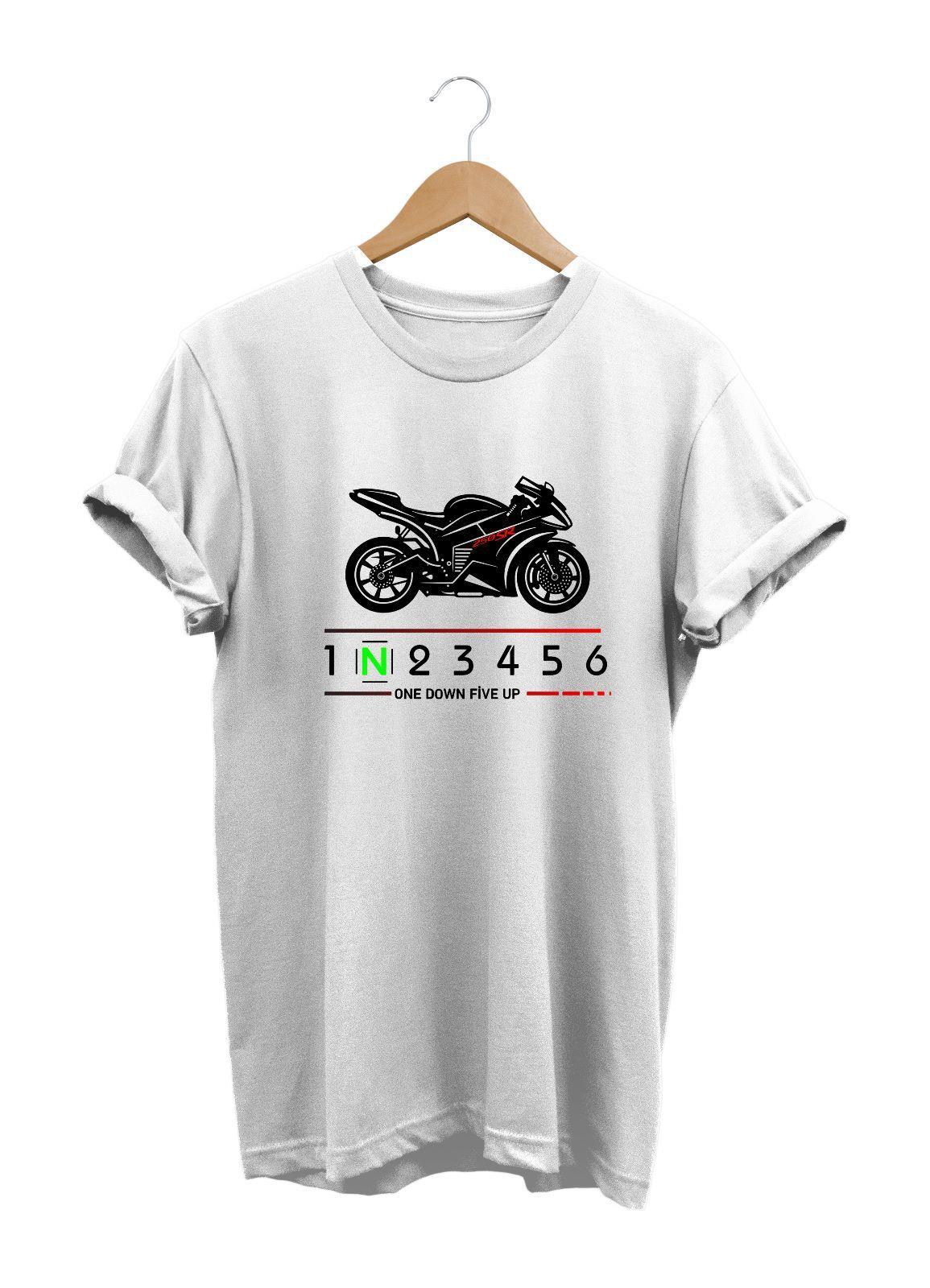 Widi 250SR Motor Baskılı T-Shirt Beyaz