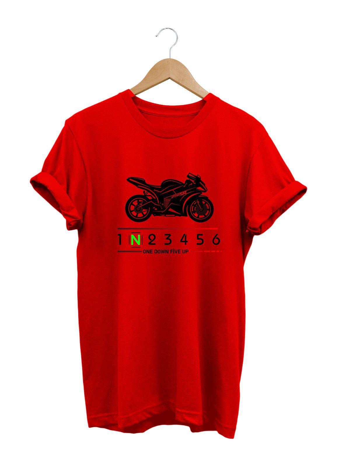 Widi 250SR Motor Siyah Baskılı T-Shirt Kırmızı