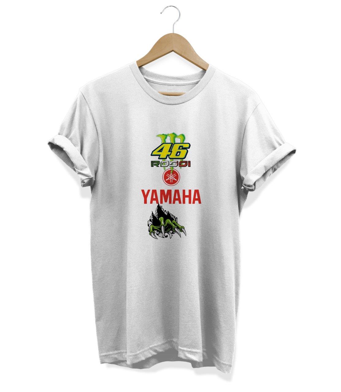 Widi 46 Yamaha Baskılı T_Shirt Beyaz