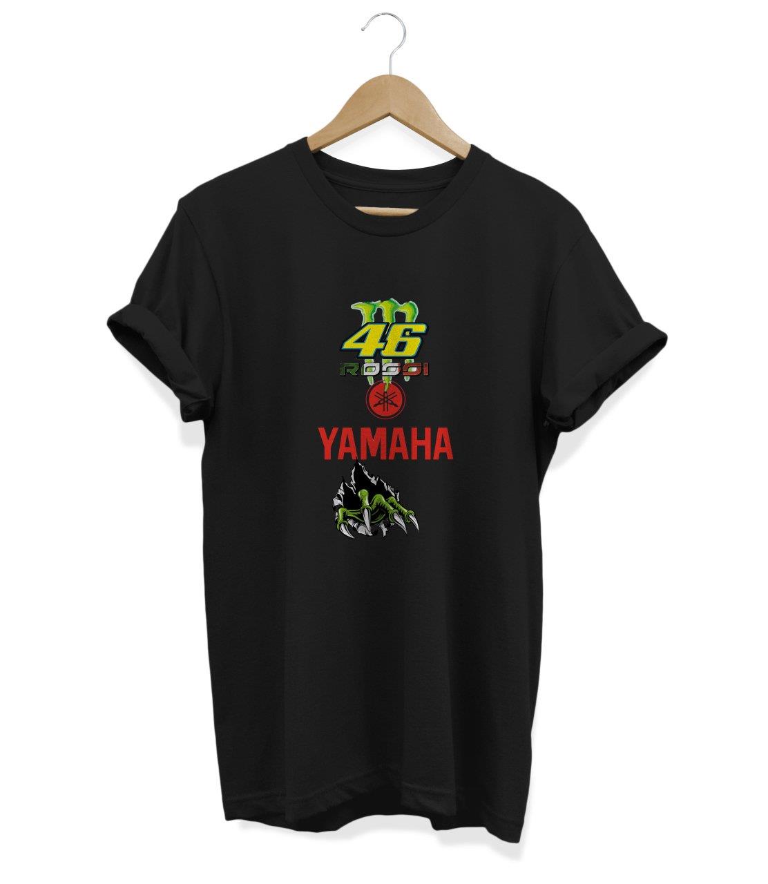 Widi 46 Yamaha Baskılı T_Shirt Siyah