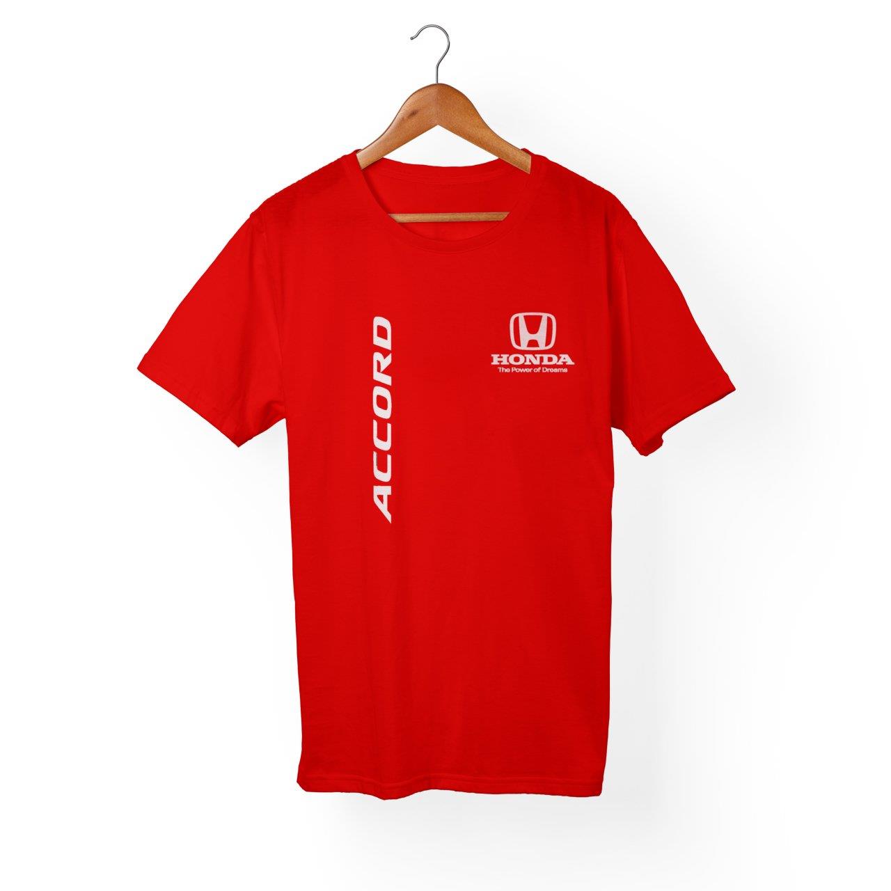 Widi Accord Honda Baskılı T_Shirt Kırmızı