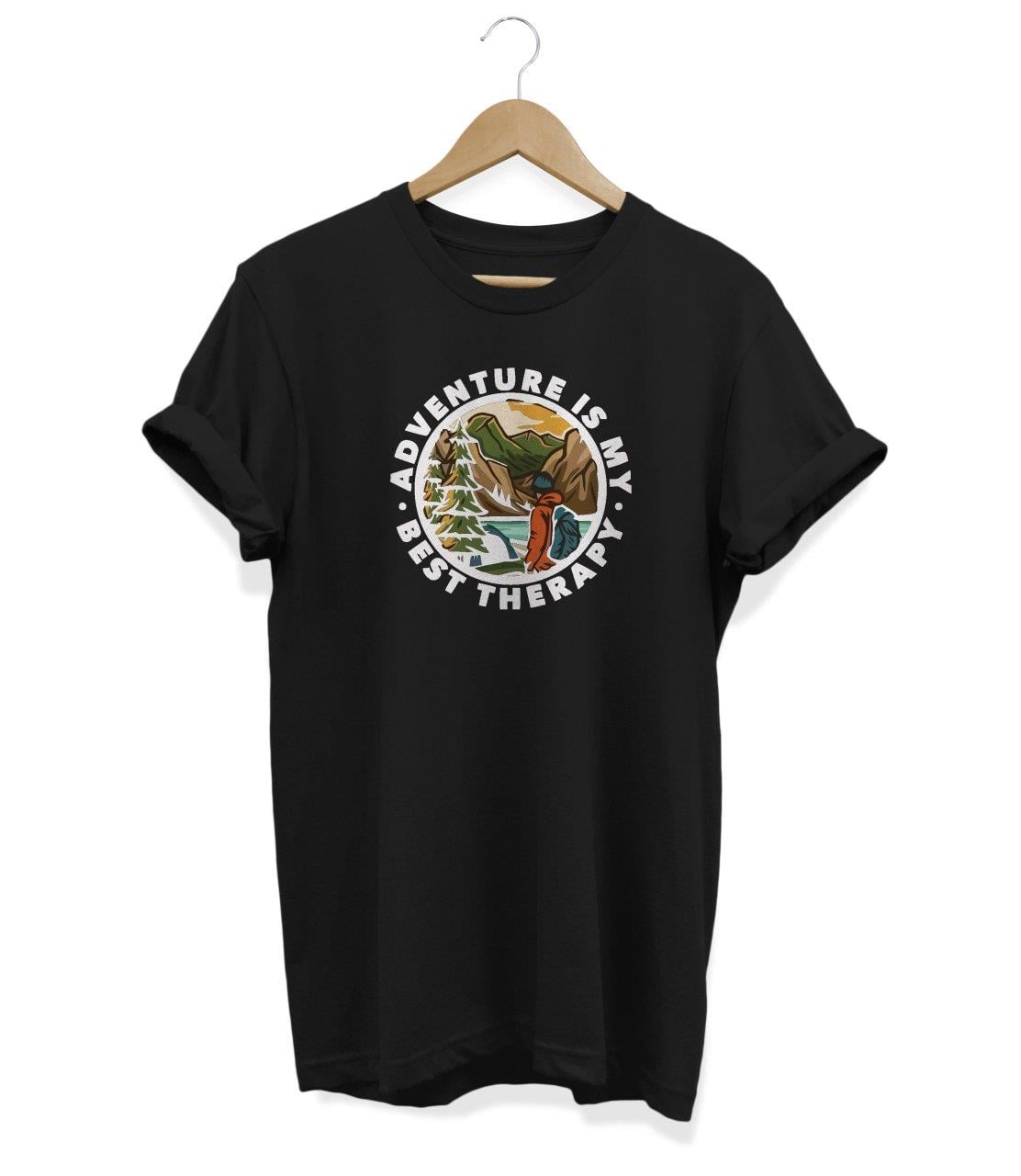 Widi Adventure Baskılı T-Shirt Siyah