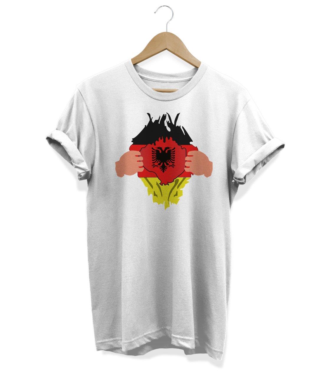 Widi Albania Baskılı T_Shirt Beyaz