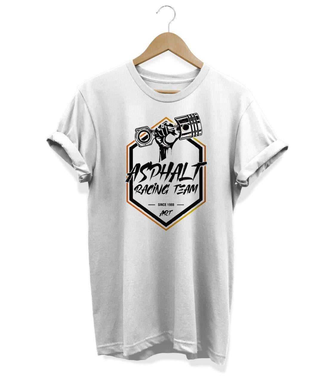 Widi Asphalt Racing Team Baskılı T_Shirt Beyaz