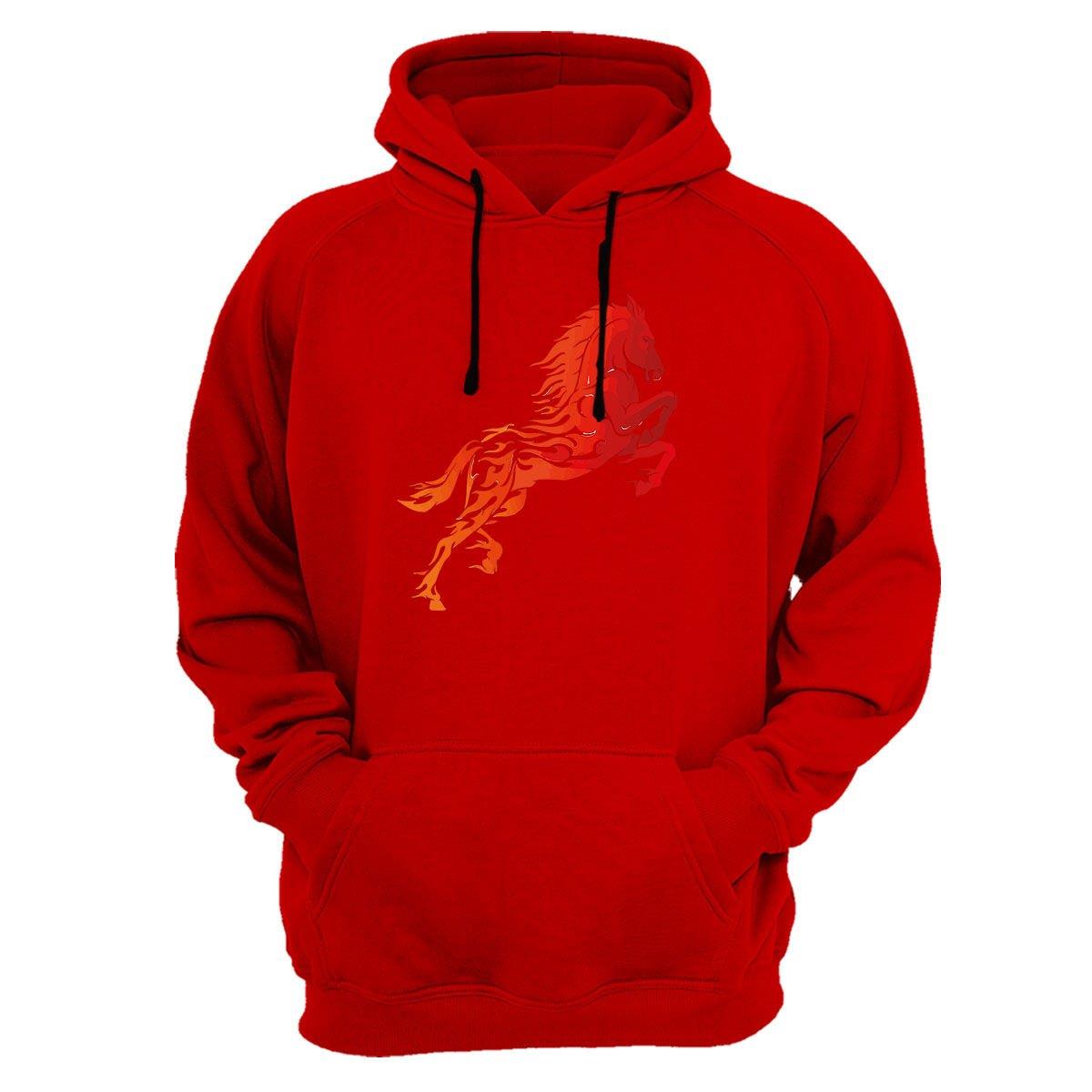 Widi At Baskılı Sweatshirt Kırmızı