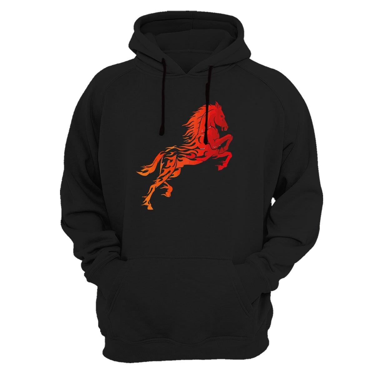 Widi At Baskılı Sweatshirt Siyah