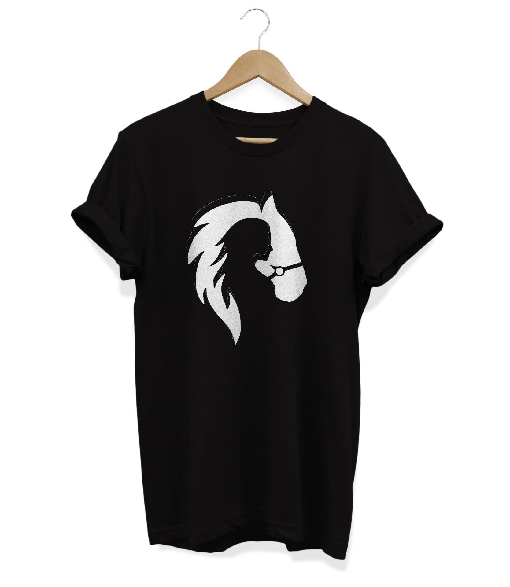 Widi At Baskılı T-Shirt Siyah