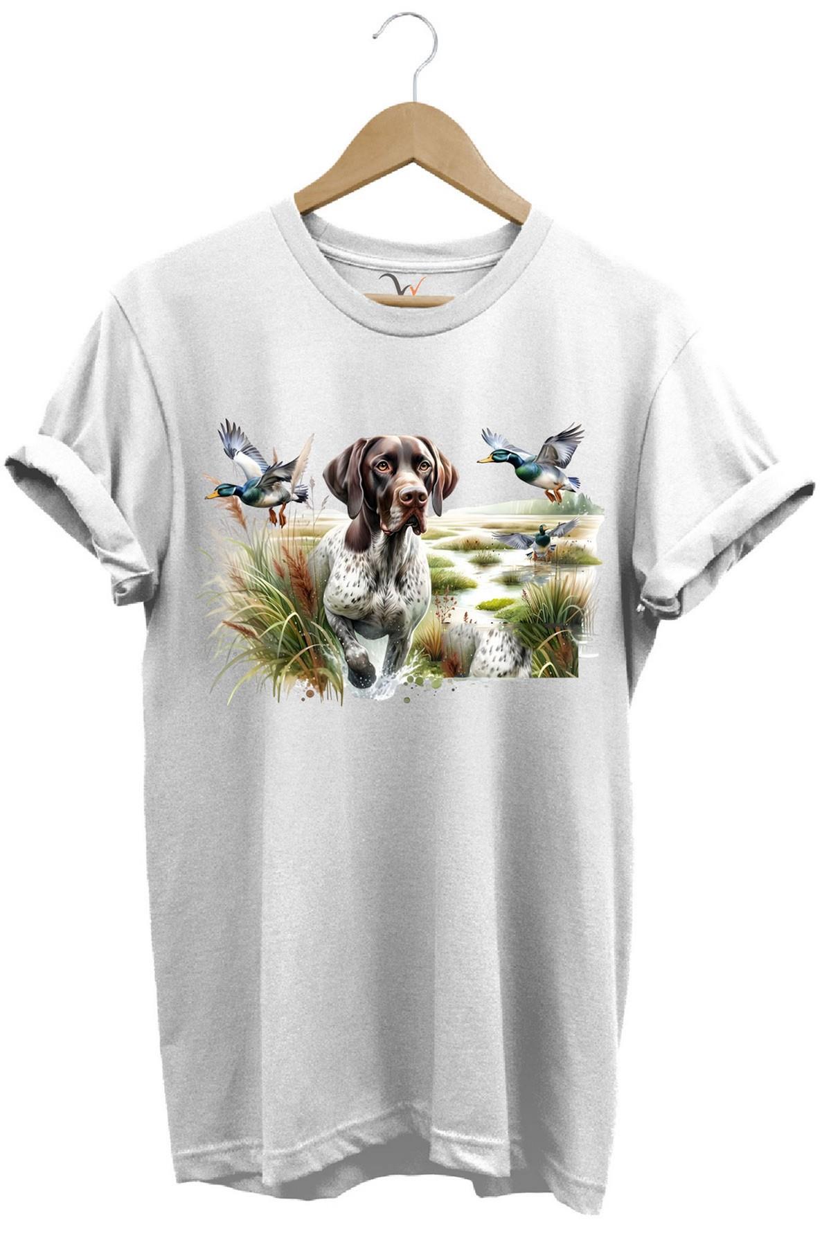 Widi Av Köpeği Ve Ördek T-Shirt Beyaz