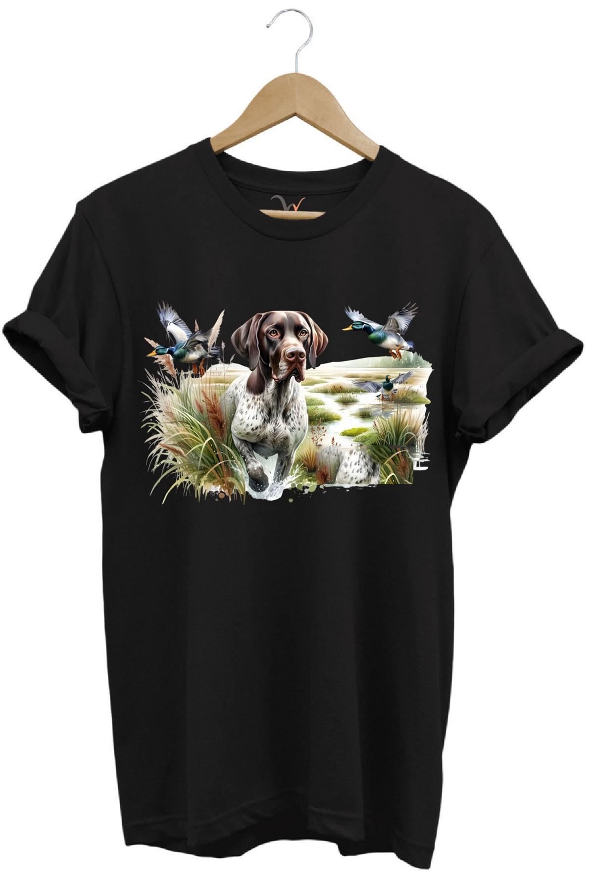 Widi Av Köpeği Ve Ördek T-Shirt Siyah
