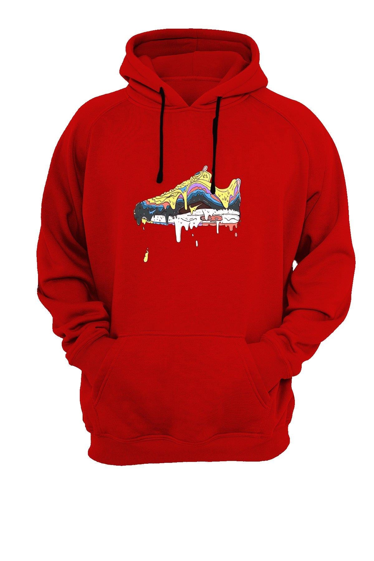 Widi Ayakkabı Baskılı Sweatshirt Kırmızı