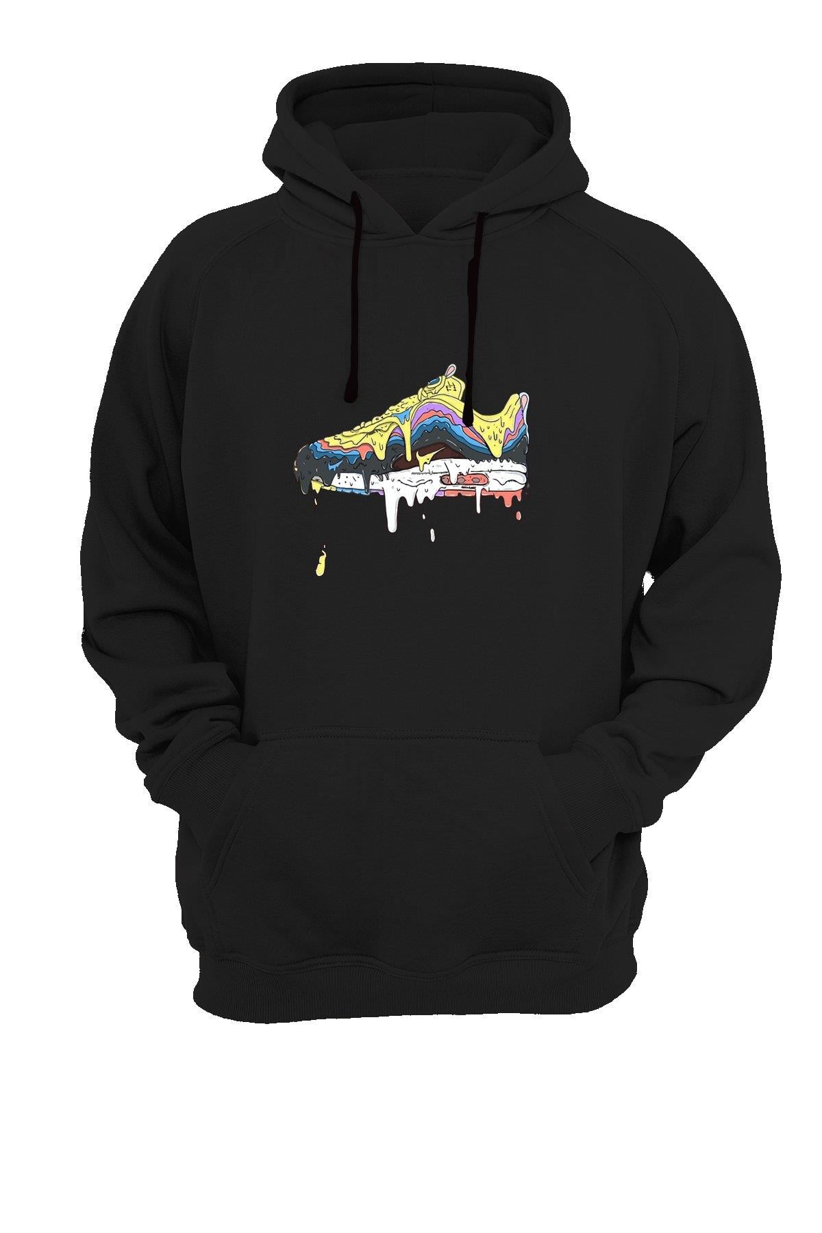 Widi Ayakkabı Baskılı Sweatshirt Siyah