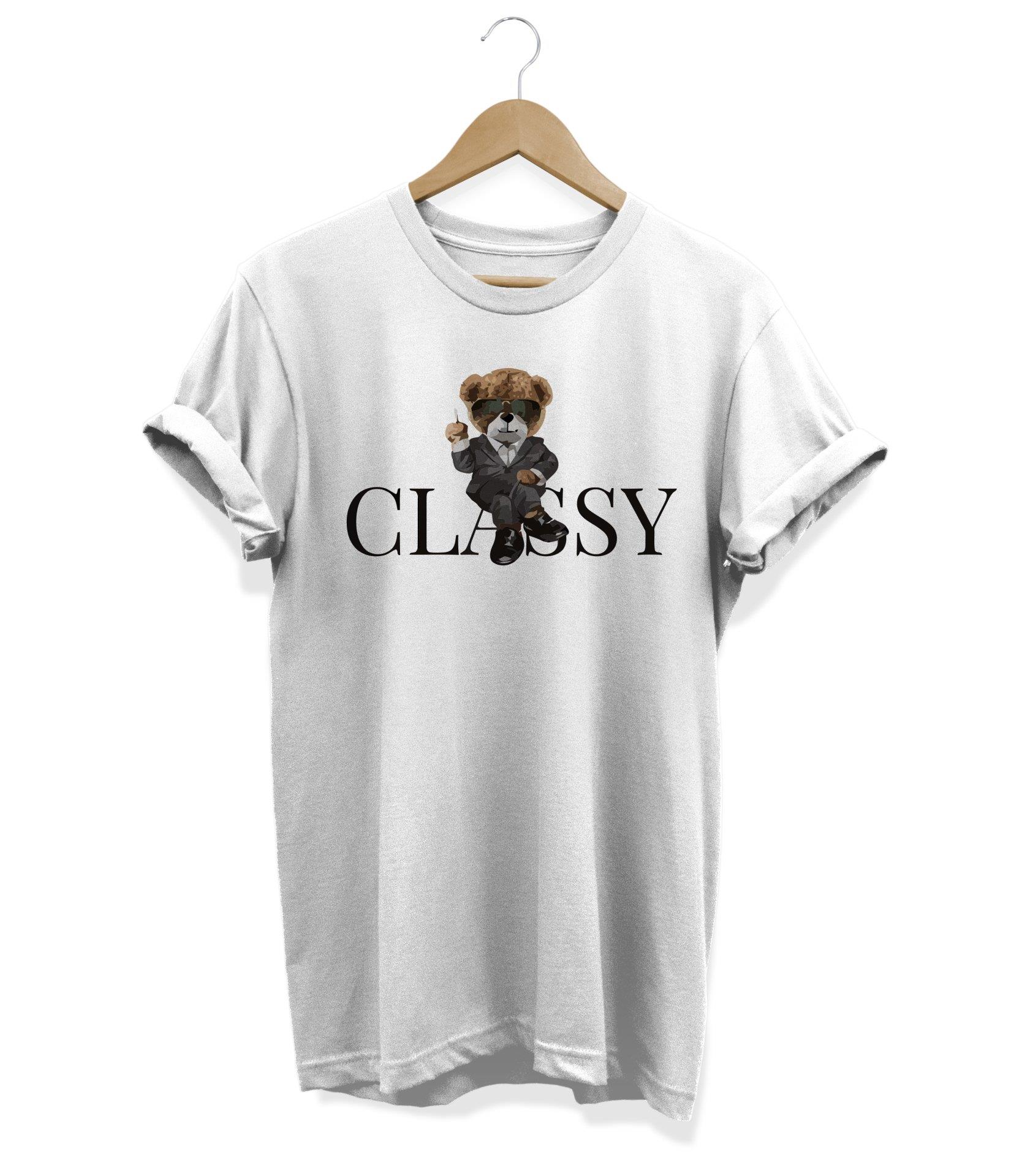 Widi Ayı Baskılı T-Shirt Beyaz