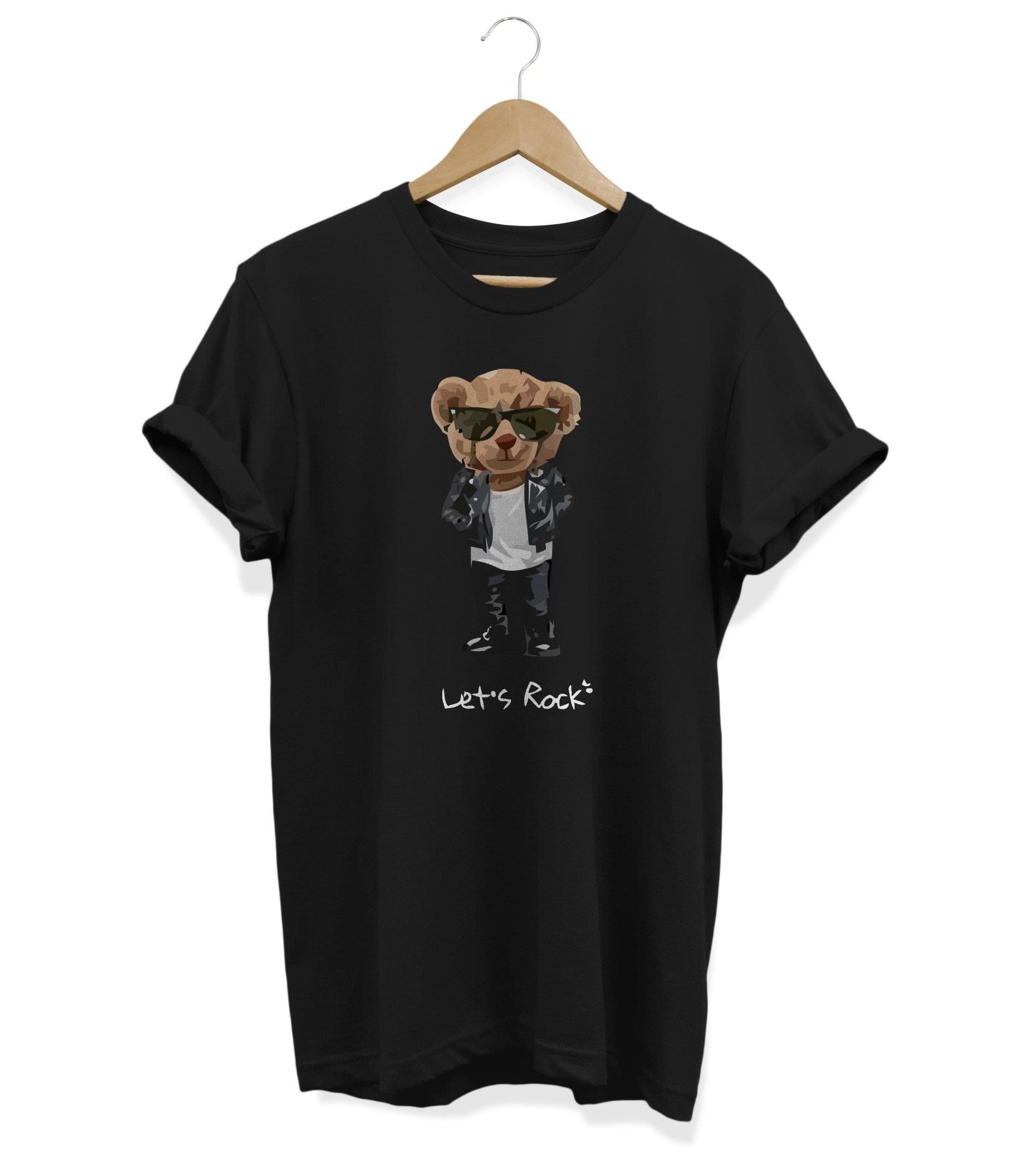 Widi Ayı Baskılı T-Shirt Siyah