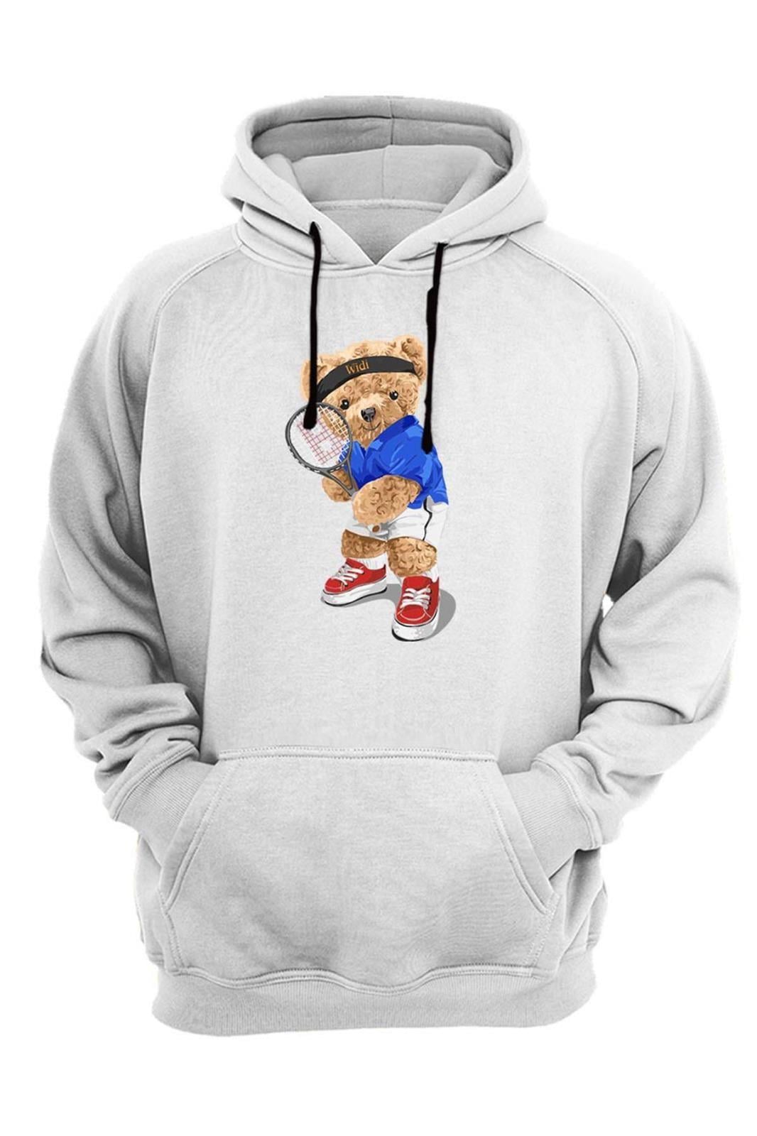 Widi Ayıcık Baskılı Sweatshirt Beyaz
